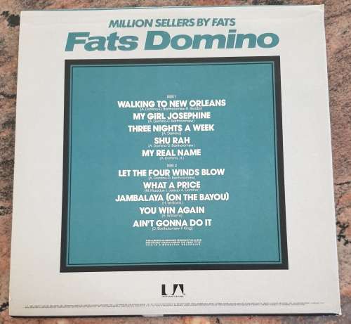 FATS DOMINO Million Sellers By Fats (Excellent/Very Good+) United LM-1027 USA Pressing 1980 - MONO