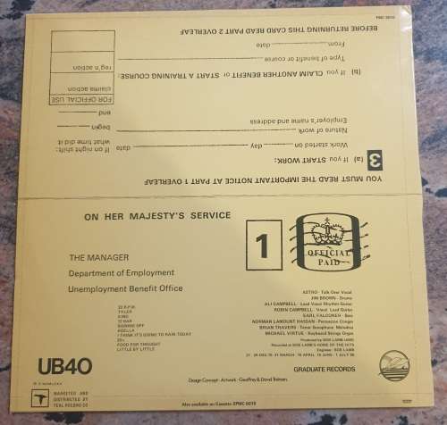 UB40 Signing Off (Very Good+/Very Good+) Plum Records PMC 6010 SA Pressing 1980