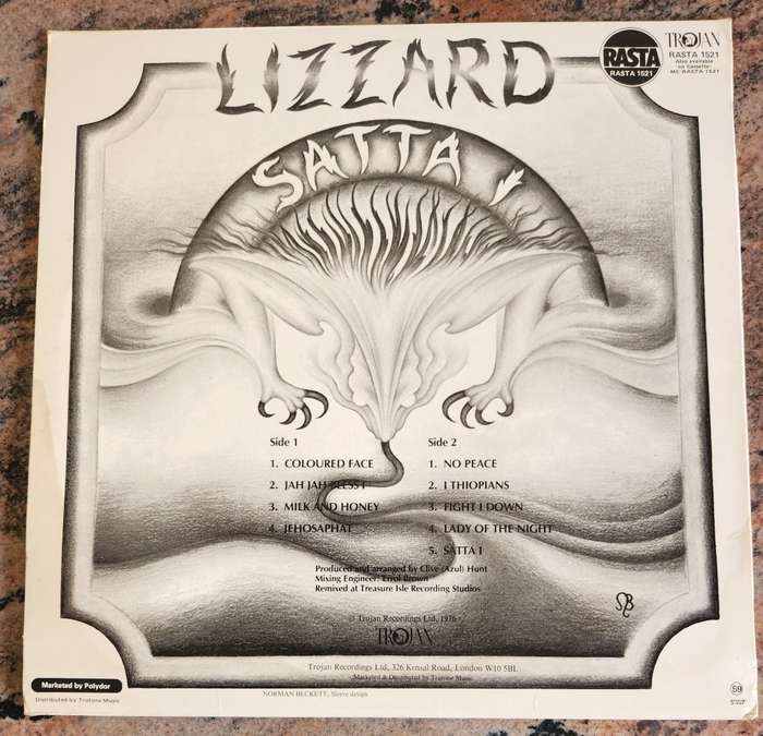 LIZZARD Satta I (VG/VG+) Trojan Rasta 1521 SA Pressing - VERY RARE