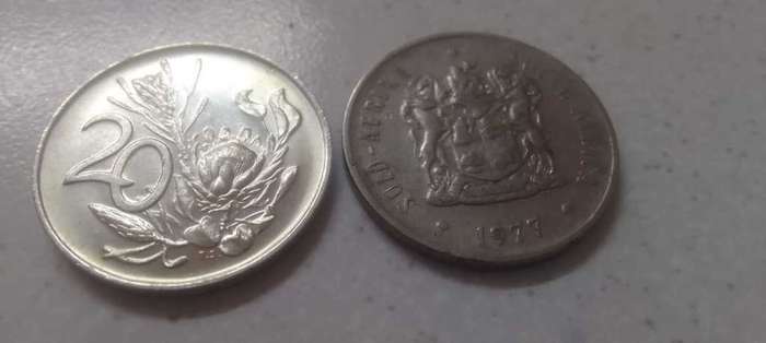 1977 RSA TWENTY CENT NICKEL COIN