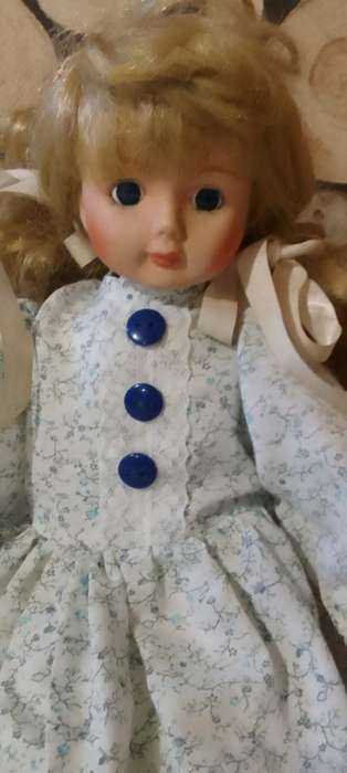 Porcelain Doll - Little Miss - 37 cm long - with Wooden Stand