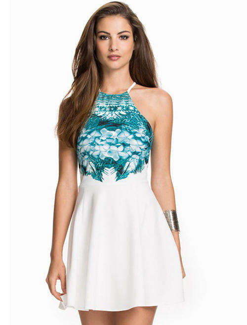 Printed Top Skater Dress   M / L