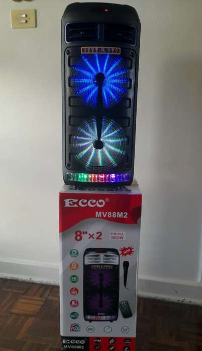 BIG 8x2` Ecco 3000W Bluetooth Speaker with microphone and Remote