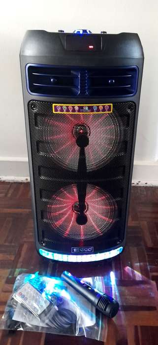 BIG 8x2` Ecco 3000W Bluetooth Speaker with microphone and Remote