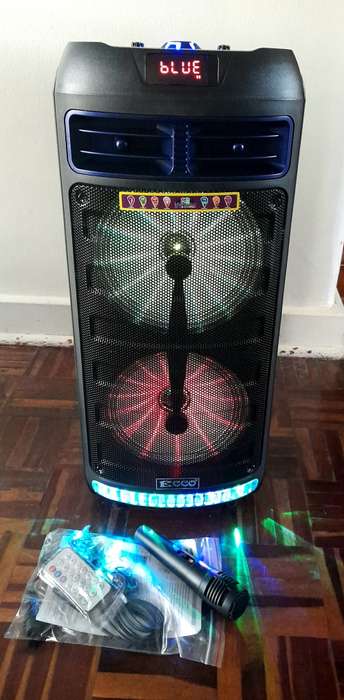 BIG 8x2` Ecco 3000W Bluetooth Speaker with microphone and Remote