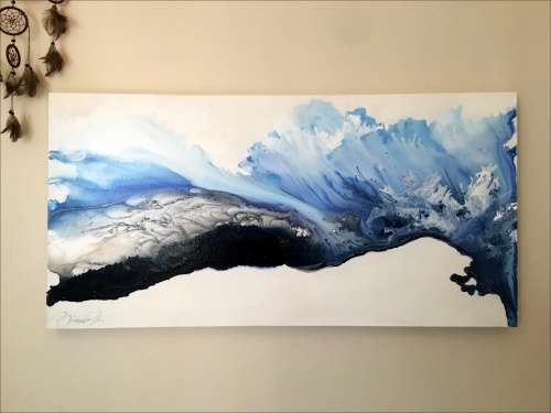 SA artist Bridgette Allan - LARGE original painting on STRETCHED canvas