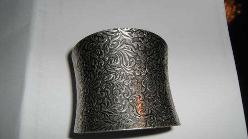 Stunning 55mm WideAntique Silver Patterned Cuff Bangle