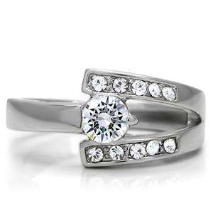 **STAINLESS STEEL**0.65ctw Engagement Ring**Size 5-10**