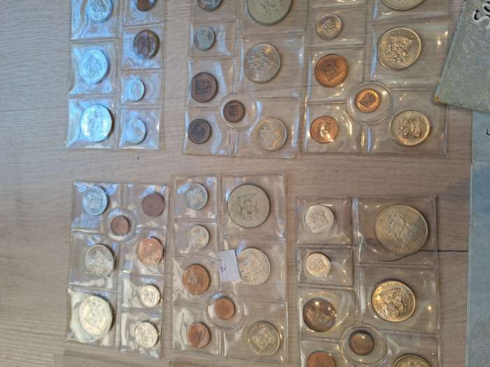 Collection of  19 x SA Mint Uncirculated coin sets years from 1970`s, 80`s and 90`s