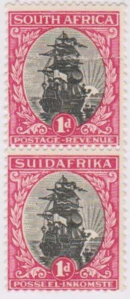 1933 Union 1d vertical pair MLH with `paper join` VERY RARE  SACC /.43