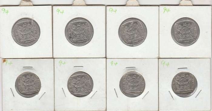 1994 R S A R5 Inauguration 8  Uncirculated coins with Steps