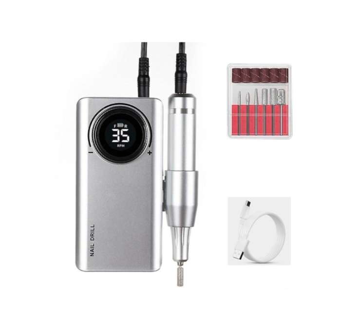 Silver Rechargeable, Portable Nail Drill Machine