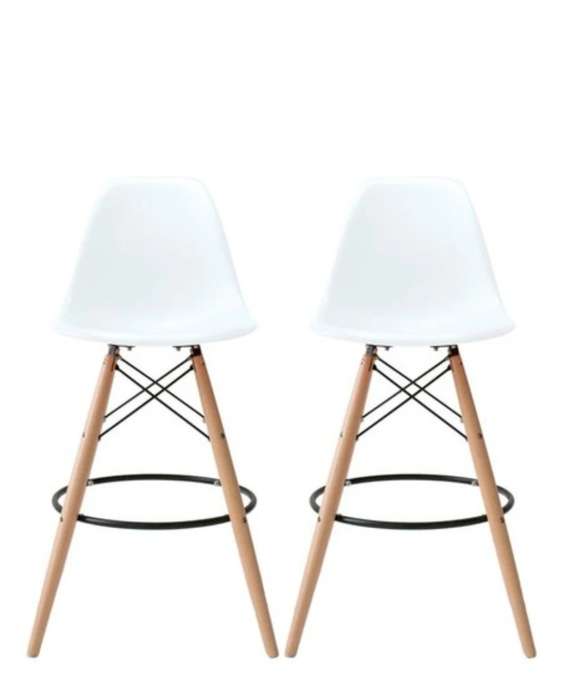 Set of 2 Modern Armless Counter / Bar Chairs