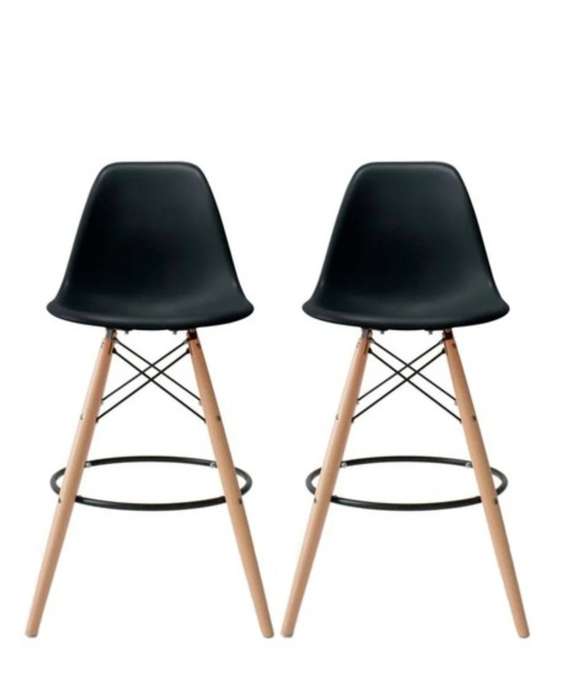 Set of 2 Modern Armless Counter / Bar Chairs