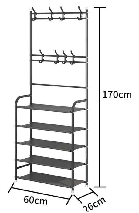 5-Layer Shoe Rack Organizer With Hat Hanger