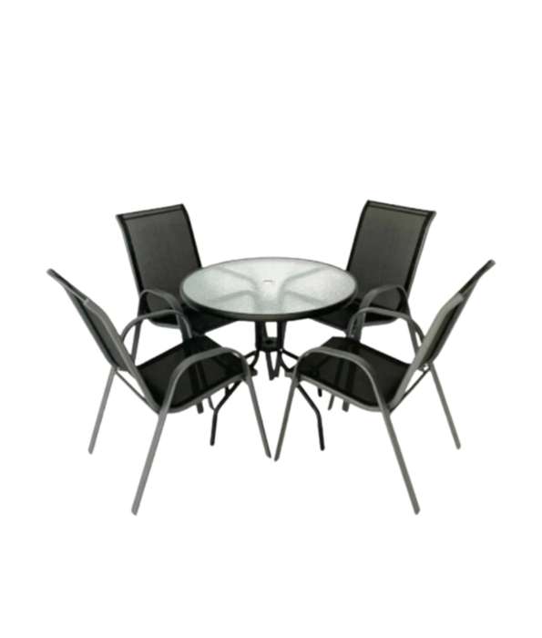 Luxurious 4-Seater Patio Furniture Set - 5-Piece Outdoor Table & Chairs Set