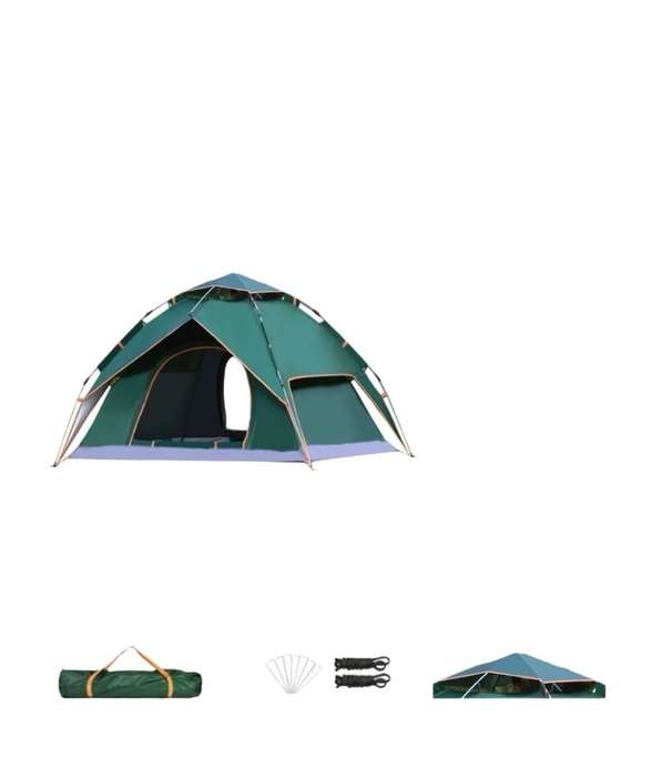 3 Person Dome Tent Camping Tent with Easy Setup-Green