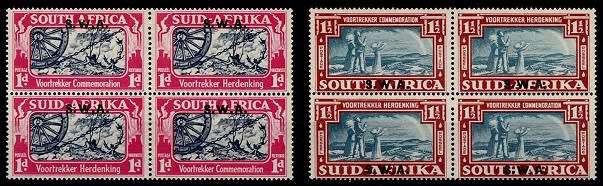 SWA 1938 Voortrekker Commemoration ovprtd set in blks VF UM