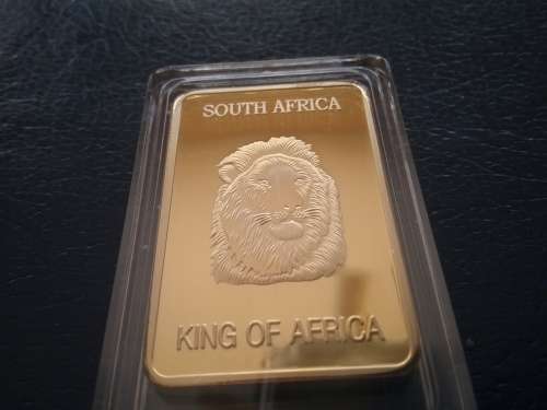 ENDANGERED SPECIES - THE LION - .999 FINE GOLD CLAD - KING OF AFRICA -  ENCAPSULATED