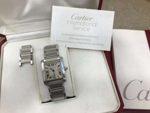 Ladies Stainless Steel Cartier Tank Francaise - Medium