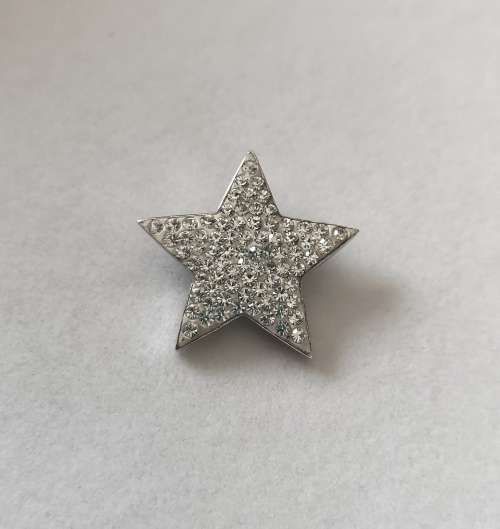 R1 Start -  Solid 925 Silver Designer Star Shape Pendant with Small Gemstones, NOT PLATED!!
