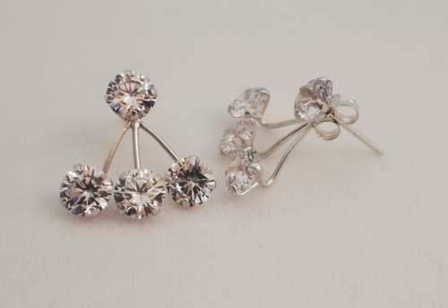 Solid 925 Sterling Silver Designer Earing Set, with Russian Star Gemstones, NOT PLATED!!