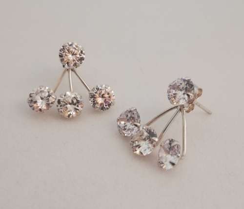 Solid 925 Sterling Silver Designer Earing Set, with Russian Star Gemstones, NOT PLATED!!
