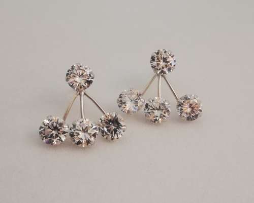 Solid 925 Sterling Silver Designer Earing Set, with Russian Star Gemstones, NOT PLATED!!