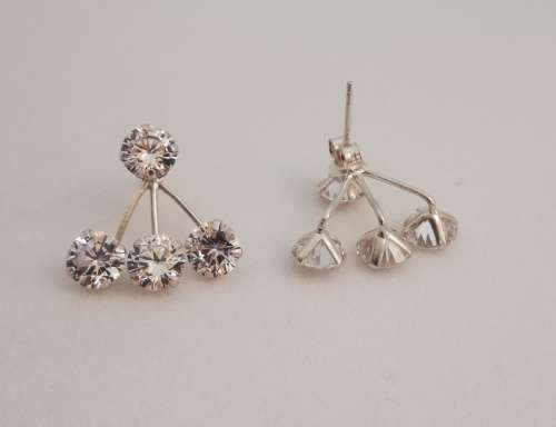 Solid 925 Sterling Silver Designer Earing Set, with Russian Star Gemstones, NOT PLATED!!