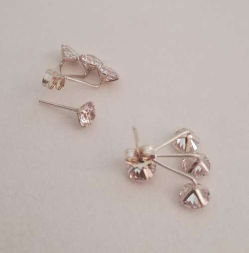 Solid 925 Sterling Silver Designer Earing Set, with Russian Star Gemstones, NOT PLATED!!