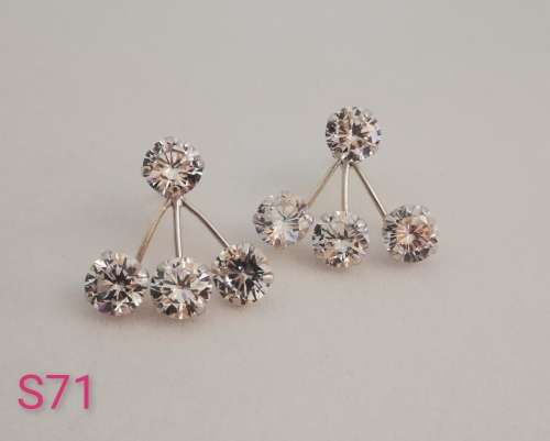 Solid 925 Sterling Silver Designer Earing Set, with Russian Star Gemstones, NOT PLATED!!