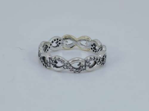 Solid 14ct Gold and Silver Pandora Infinity Promise Ring, Genuine Pandora.