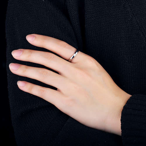 PERSONALIZED JEWELRY. 0.11CT WHITE ZIRCON 3MM RING BAND. FREE ENGRAVING INSIDE. Sz 5-10 (K-U)