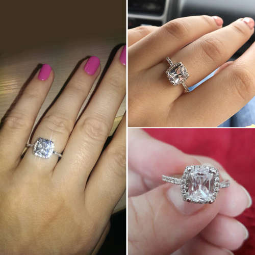 SENSATIONAL! RADIANT CUT 2.12CT CR.DIAMOND HALO ENGAGEMENT RING - Size 7/O