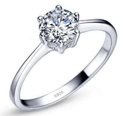 GORGEOUS! Sparkling 0.46ct Cr.Diamond Solitaire Engagement Ring - Size 7.5 / P
