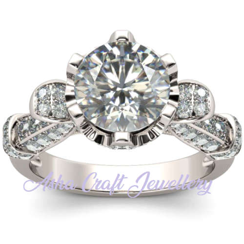 MAGNIFICENT! 3.00ct Cr.Diamond Solitaire Engagement Ring. Size 7 | N-O