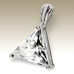 Diamond White CZ 3.00ct Triangle Pendant set in Genuine 925 Sterling Silver