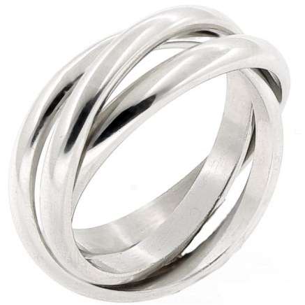 SOLID Stainless Steel Tri-band Russian Design Ring. Size 9 / S