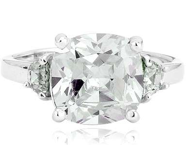 ACJ - Sparkling White CZ Rhodium Polished Ring - Size 6 / M