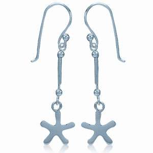 925 Sterling Silver Starfish Dangle Earrings