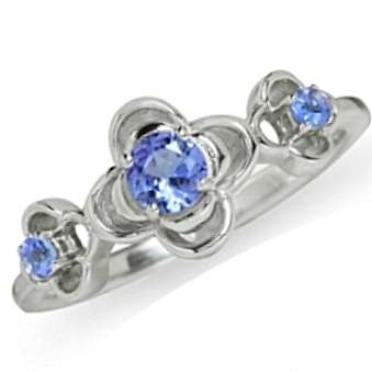 [R4057.36] Gorgeous 0.43ct Natural Tanzanite Flower Ring. Size 10 / U / 20mm