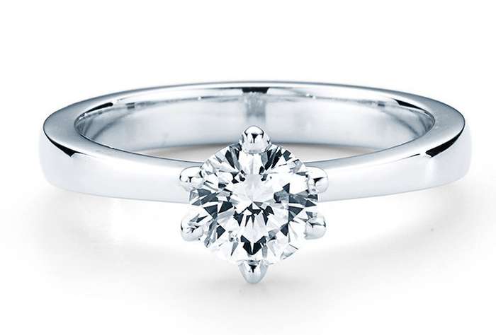 Brilliant cut 0.32 carat Cr. Diamond Solitaire ring. Size 8.5[R]