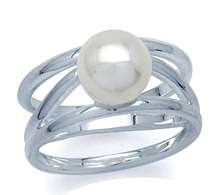 Freshwater White Pearl 925 Sterling Silver Ring. Size 5.5