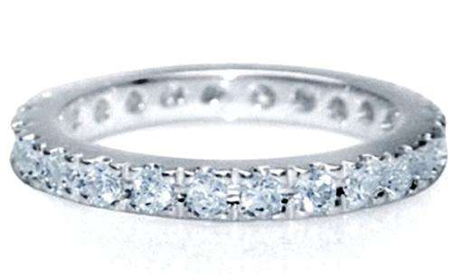 EXQUISITE! White Cubic Full Eternity Band STERLING SILVER, Size 8.5 / Q+