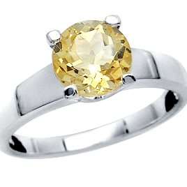 Size 8 / Q - Brand New Genuine 1.75ct Golden Honey Citrine .925 Solid Silver Ring