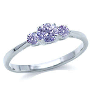 Brand New 0.35ctw Pale Tanzanite CZ 925 Sterling Silver Ring - Size 5 / K (6143)