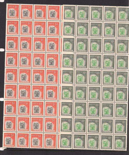 RHODESIA REVENUE.2 BLOCKS OF 45,**MINT