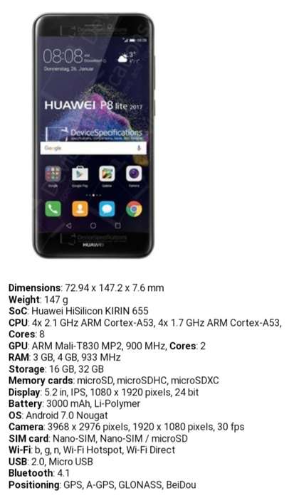 Huawei P8 Lite like new