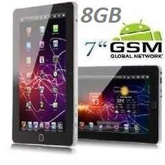 **LATEST EDITION** 7" 8GB GSM Phone Tablet. Android 2.2, 1GHZ, WiFi, 3G, **With Keyboard & Pouch**