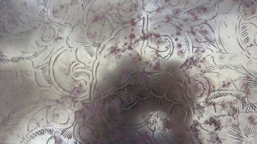 Glamorous Vintage Bohemian Style Etched EPNS Brass Serving Tray